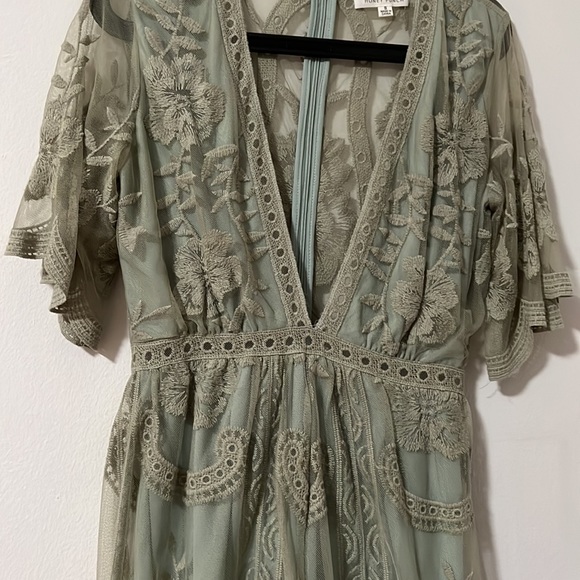 Lace romper deep v boho spring - Picture 3 of 4